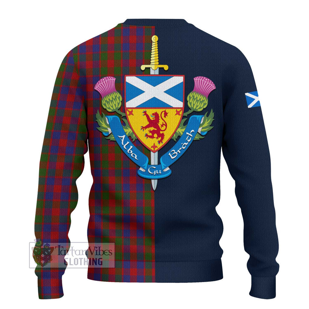 Tartan Vibes Clothing Gow Tartan Knitted Sweater with Scottish Lion Royal Arm Half Style