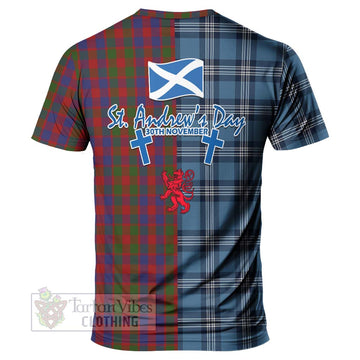 Gow Tartan T-Shirt Happy St. Andrew's Day Half Tartan Style