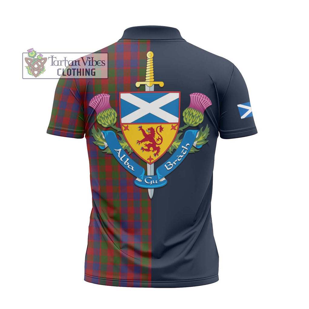 Tartan Vibes Clothing Gow Tartan Zipper Polo Shirt with Scottish Lion Royal Arm Half Style