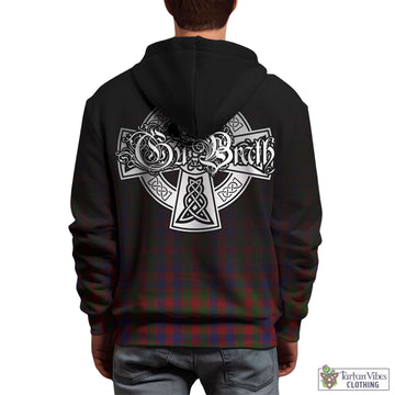 Gow Tartan Hoodie Featuring Alba Gu Brath Family Crest Celtic Inspired