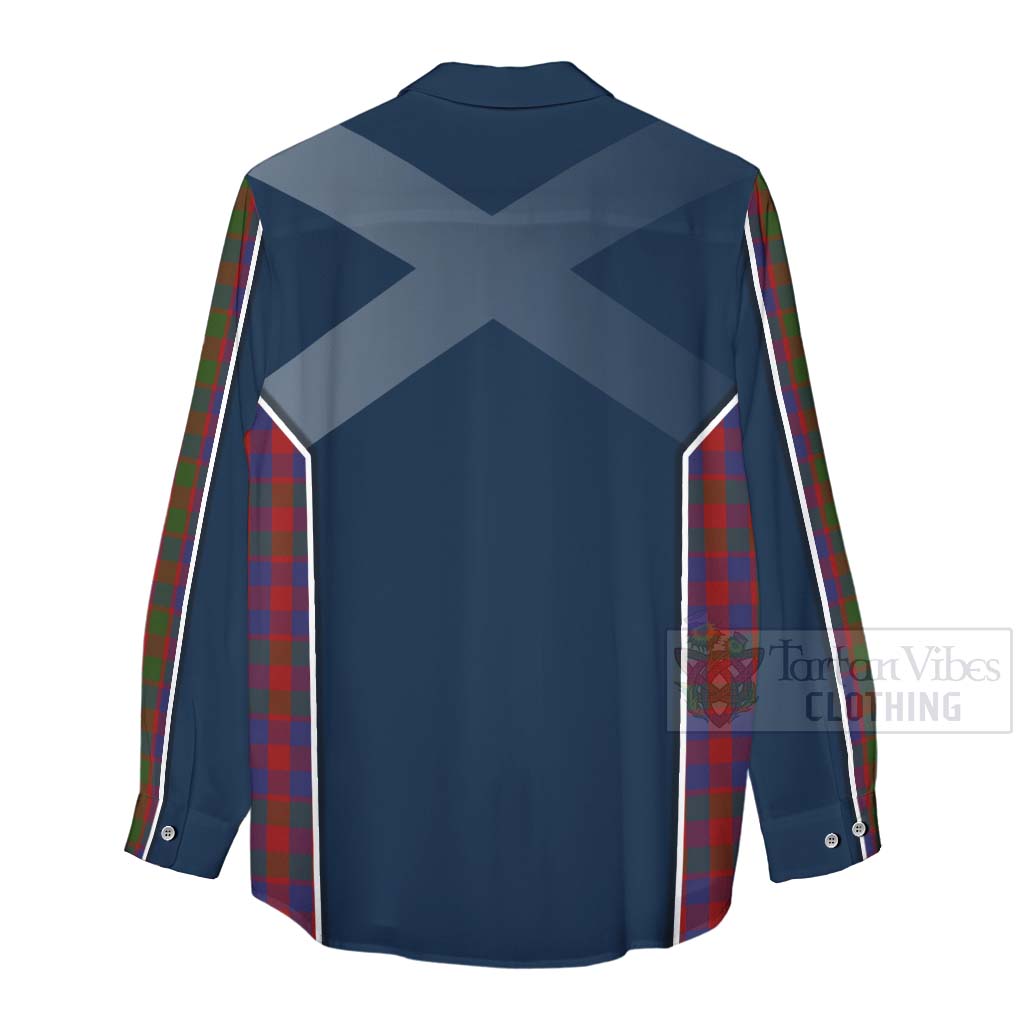 Tartan Vibes Clothing Gow Tartan Women's Casual Shirt with Family Crest and Scottish Thistle Vibes Sport Style