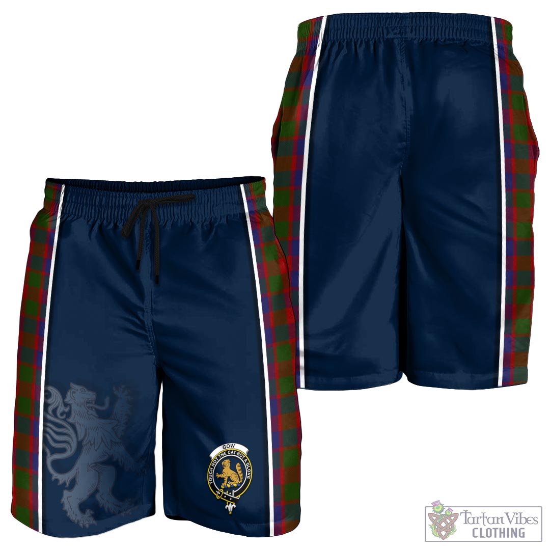 Tartan Vibes Clothing Gow Tartan Men's Shorts with Family Crest and Lion Rampant Vibes Sport Style