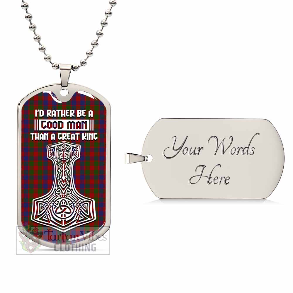 Tartan Vibes Clothing Gow Tartan Dog Tag Necklace Viking Mjolnir Style