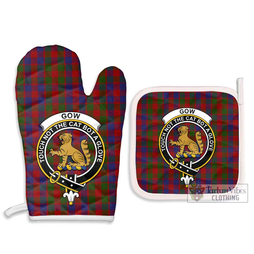 Gow Tartan Combo Oven Mitt & Pot-Holder with Family Crest Combo 1 Oven Mitt & 2 Pot-Holder White - Tartan Vibes Clothing