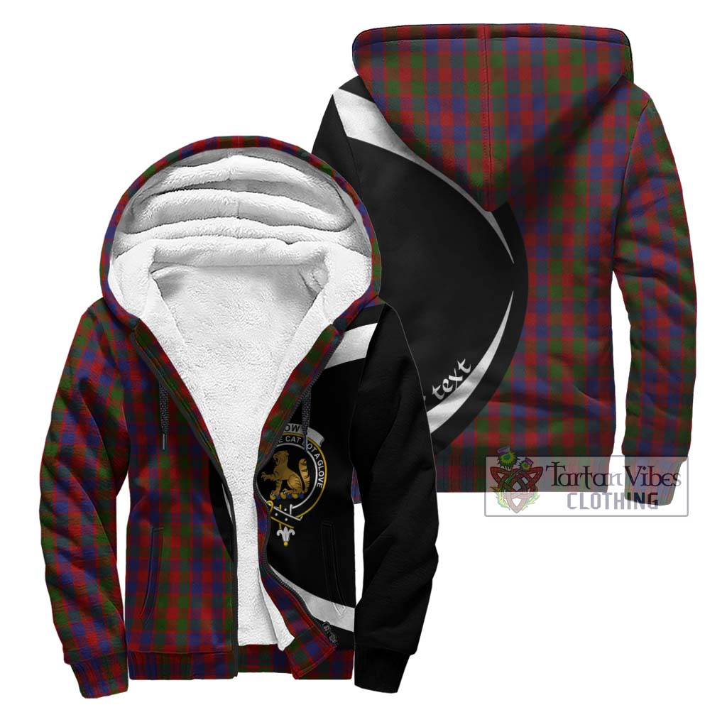 Gow Tartan Sherpa Hoodie with Family Crest Circle Style Unisex - Tartan Vibes Clothing