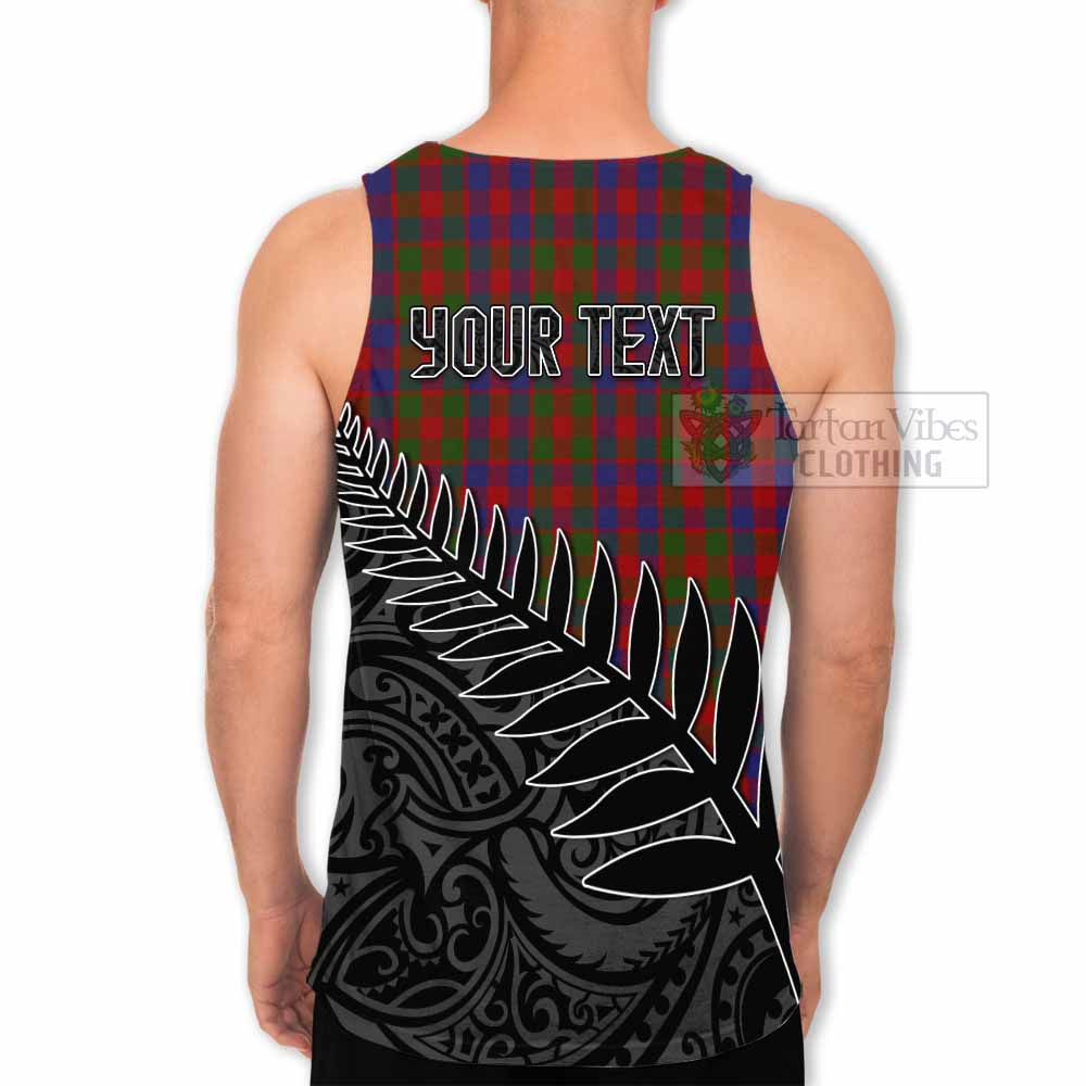 Tartan Vibes Clothing Gow Crest Tartan Men's Tank Top with New Zealand Silver Fern Half Style