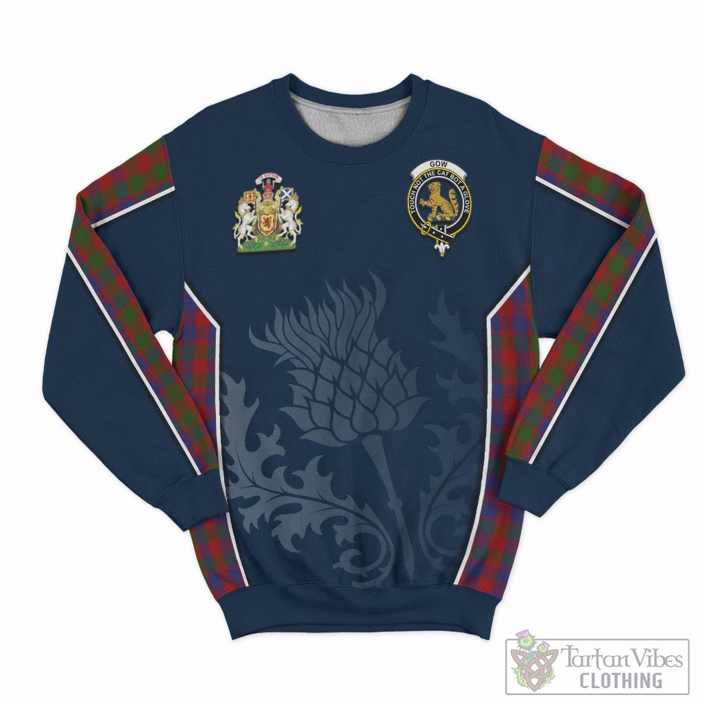 Tartan Vibes Clothing Gow Tartan Sweatshirt with Family Crest and Scottish Thistle Vibes Sport Style