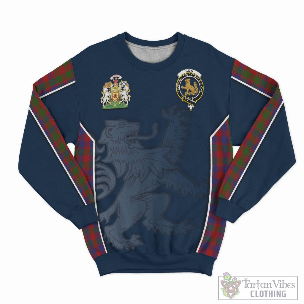 Tartan Vibes Clothing Gow Tartan Sweater with Family Crest and Lion Rampant Vibes Sport Style