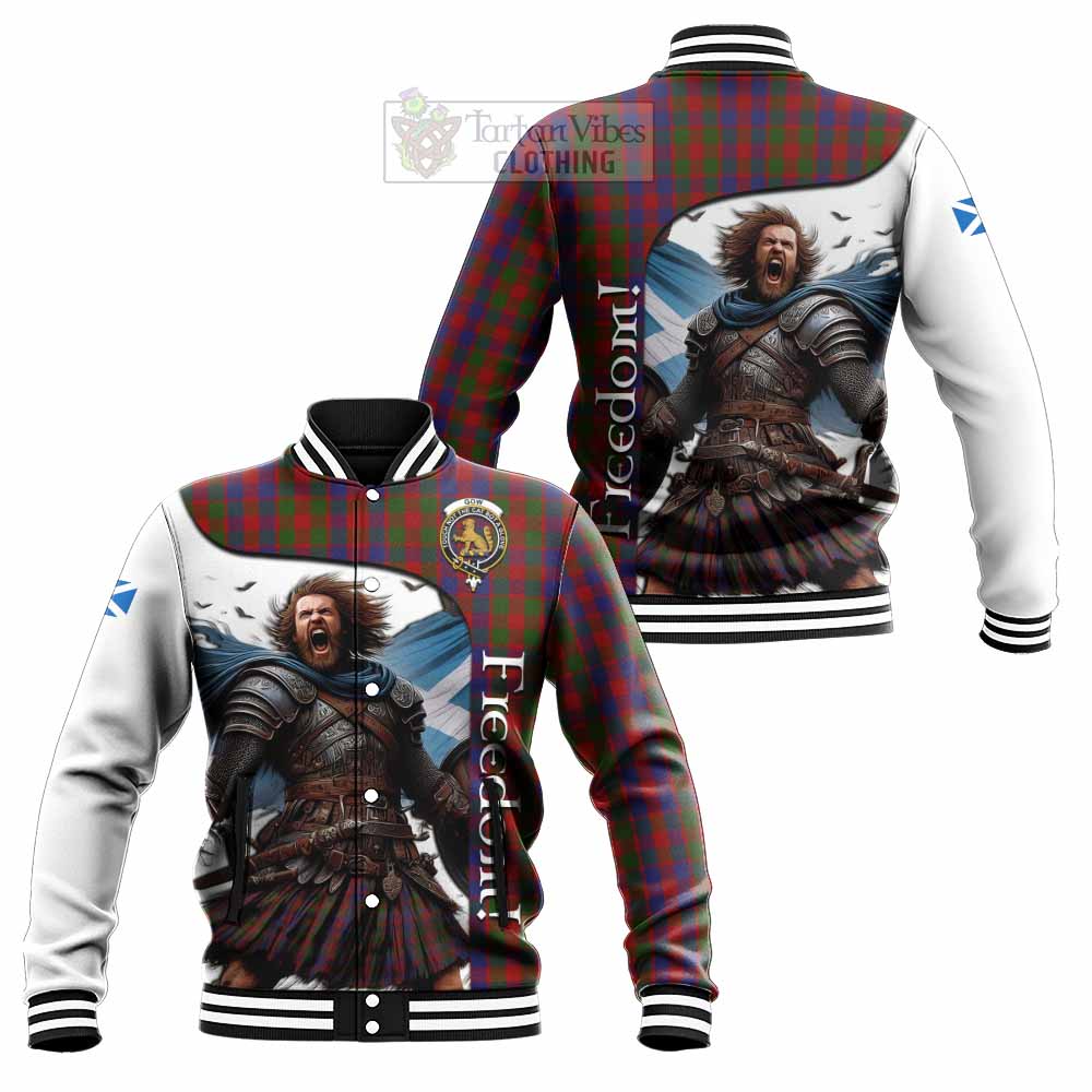 Tartan Vibes Clothing Gow Crest Tartan Baseball Jacket Inspired by the Freedom of Scottish Warrior