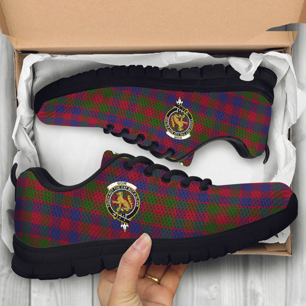 Gow Tartan Sneakers with Family Crest - Tartan Vibes Clothing