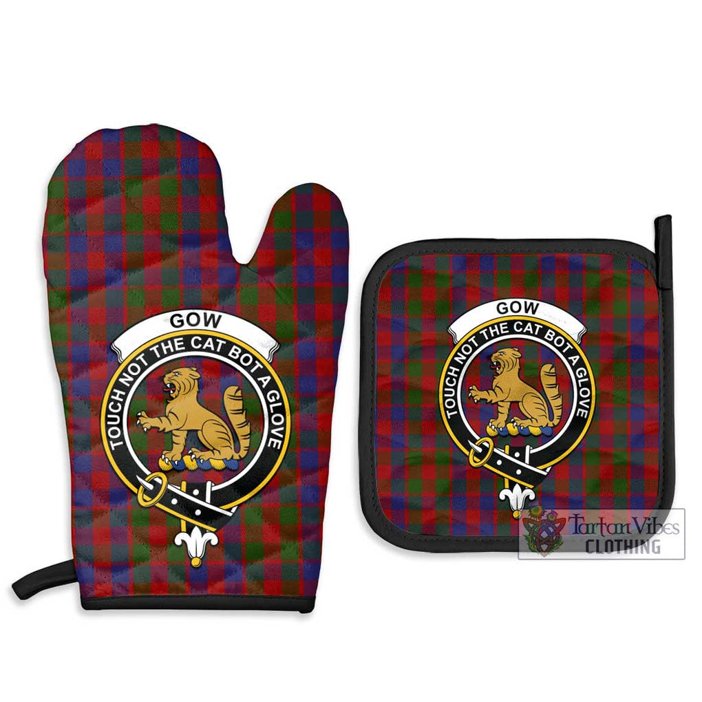 Gow Tartan Combo Oven Mitt & Pot-Holder with Family Crest Combo 1 Oven Mitt & 2 Pot-Holder Black - Tartan Vibes Clothing