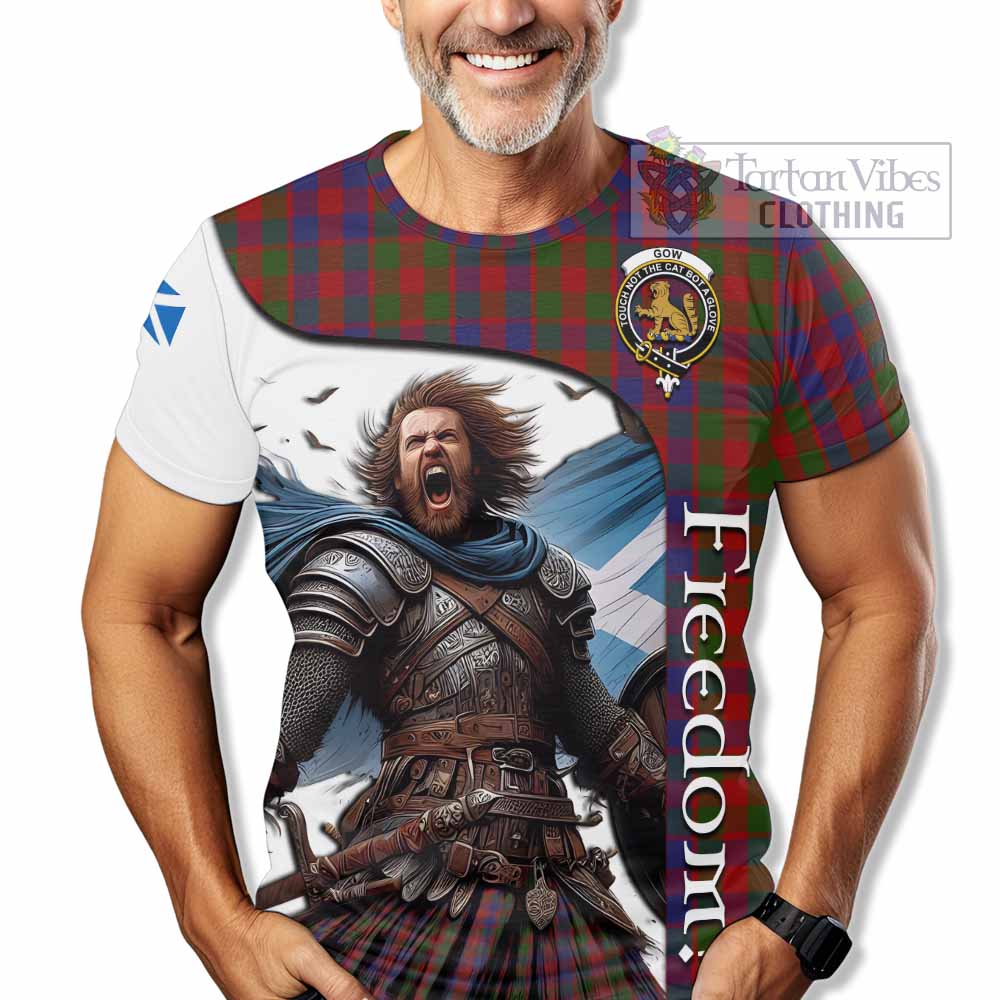 Gow Crest Tartan T-Shirt Inspired by the Freedom of Scottish Warrior