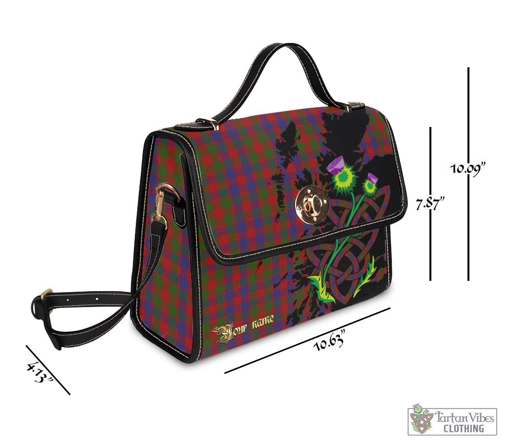 Tartan Vibes Clothing Gow Tartan Waterproof Canvas Bag with Scotland Map and Thistle Celtic Accents