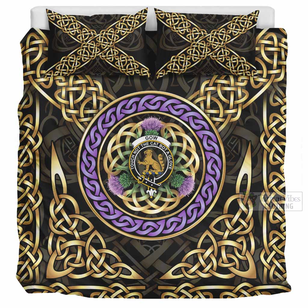 Gow Clan Crest Bedding Set Celtic Scottish Thistle UK Bedding Set UK Super King 104*94 inch - Tartan Vibes Clothing