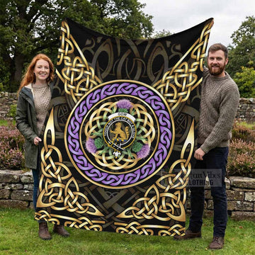 Gow Clan Crest Blanket Celtic Scottish Thistle - Tartan Vibes Clothing