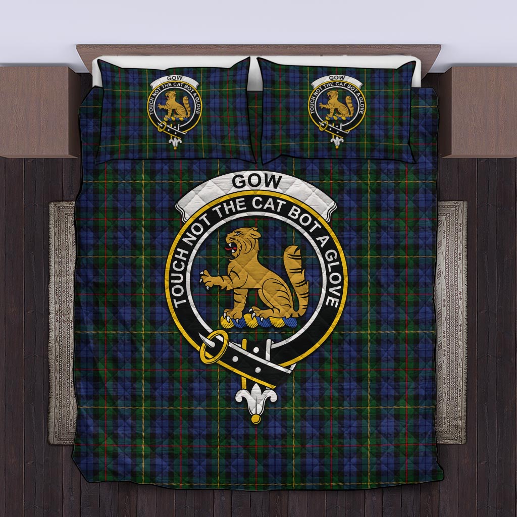 Gow Hunting Tartan Quilt Bed Set with Family Crest Twin - Tartan Vibes Clothing