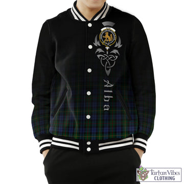 Gow Hunting Tartan Baseball Jacket Featuring Alba Gu Brath Family Crest Celtic Inspired