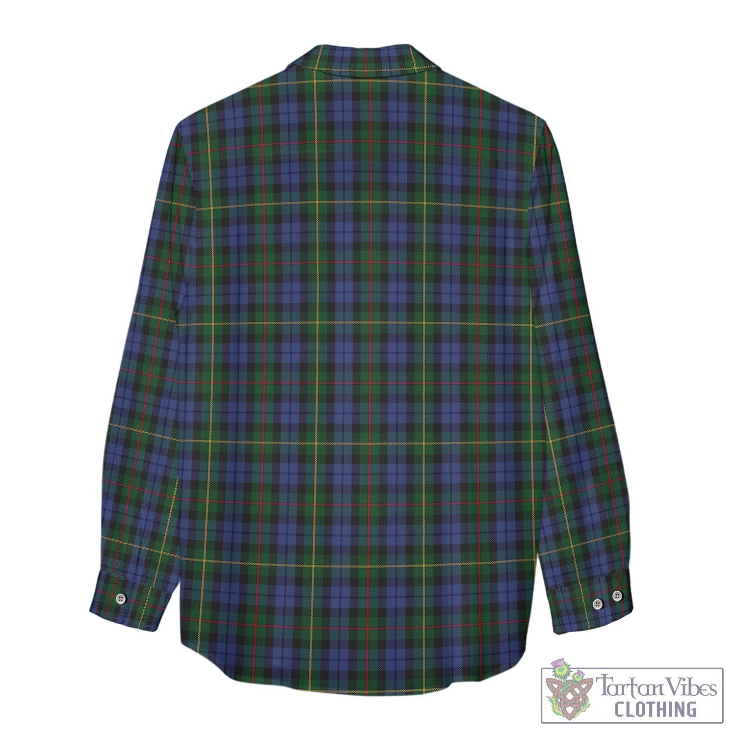 Tartan Vibes Clothing Gow Hunting Tartan Womens Casual Shirt with Family Crest