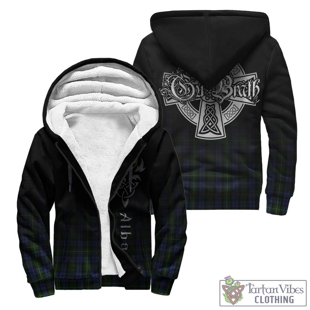 Tartan Vibes Clothing Gow Hunting Tartan Sherpa Hoodie Featuring Alba Gu Brath Family Crest Celtic Inspired