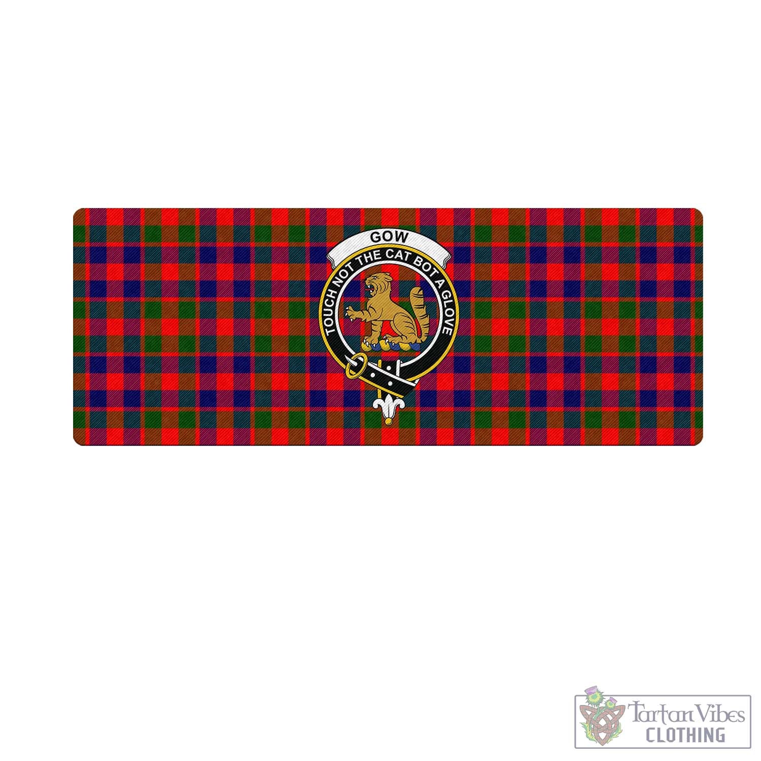 Tartan Vibes Clothing Gow Modern Tartan Mouse Pad with Family Crest