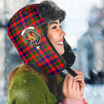 Gow Modern Tartan Winter Trapper Hat with Family Crest