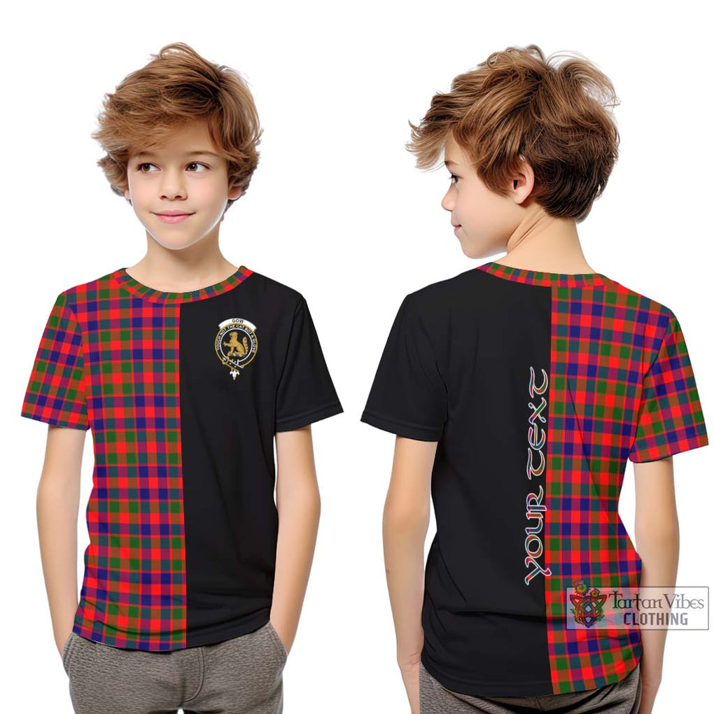 Gow Modern Tartan Kid T-Shirt with Family Crest and Half Of Me Style Youth XL Size14 - Tartanvibesclothing Shop