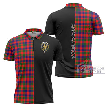 Gow Modern Tartan Zipper Polo Shirt with Family Crest and Half Of Me Style