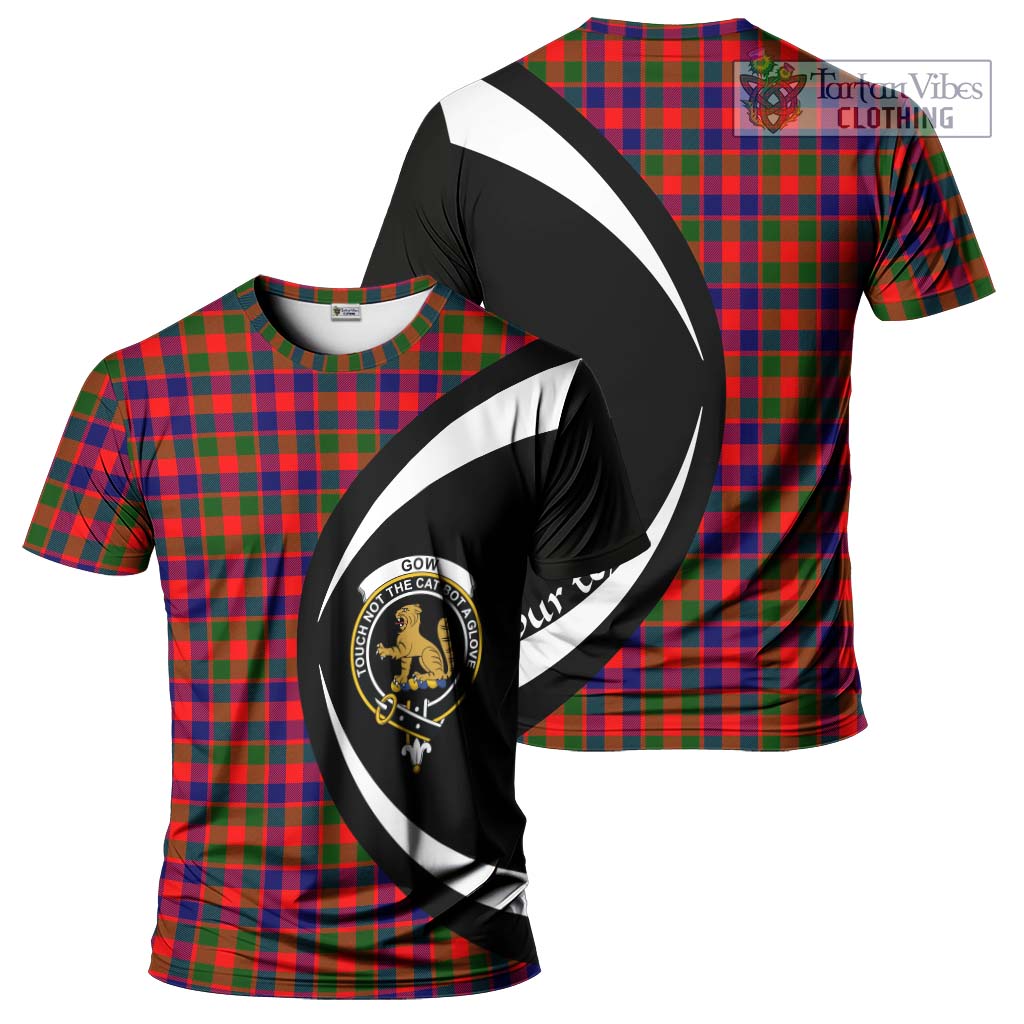 Tartan Vibes Clothing Gow Modern Tartan T-Shirt with Family Crest Circle Style