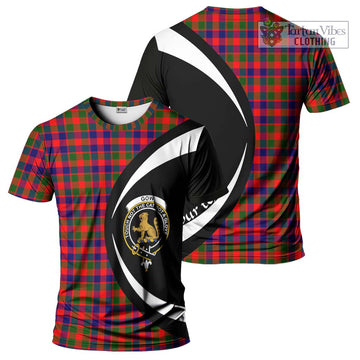 Gow Modern Tartan T-Shirt with Family Crest Circle Style