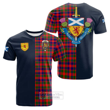 Gow Modern Tartan Cotton T-shirt Alba with Scottish Lion Royal Arm Half Style