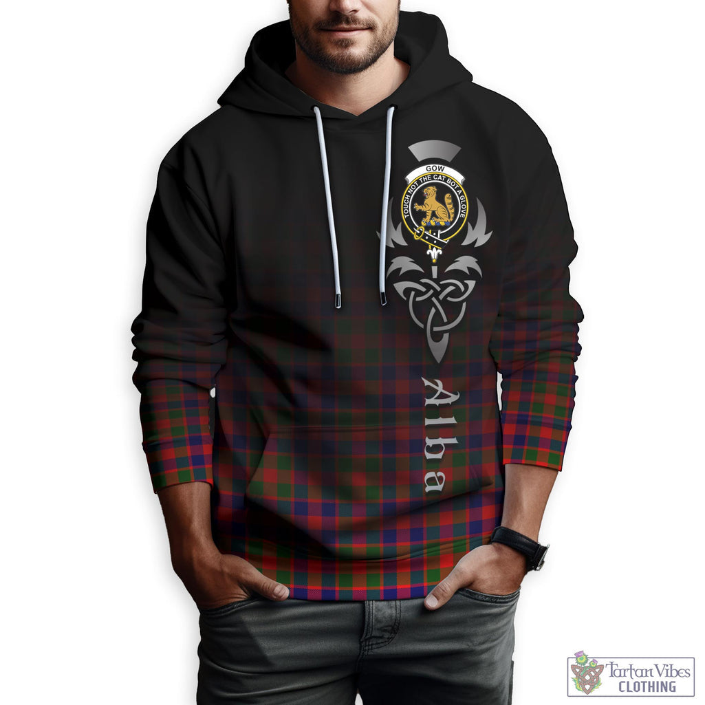 Tartan Vibes Clothing Gow Modern Tartan Hoodie Featuring Alba Gu Brath Family Crest Celtic Inspired