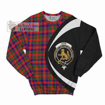 Gow Modern Tartan Sweatshirt with Family Crest Circle Style