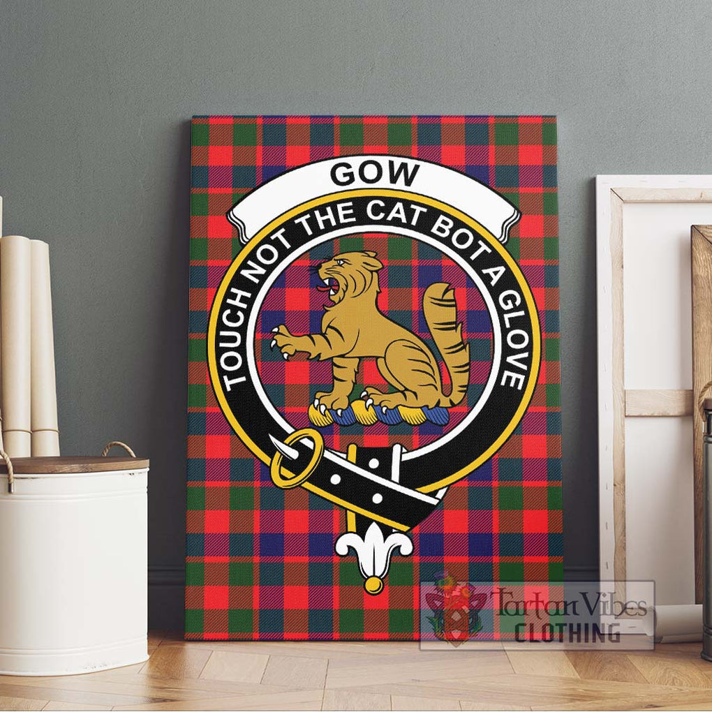 Gow Modern Tartan Canvas Print Wall Art with Family Crest Without Frame - Tartan Vibes Clothing