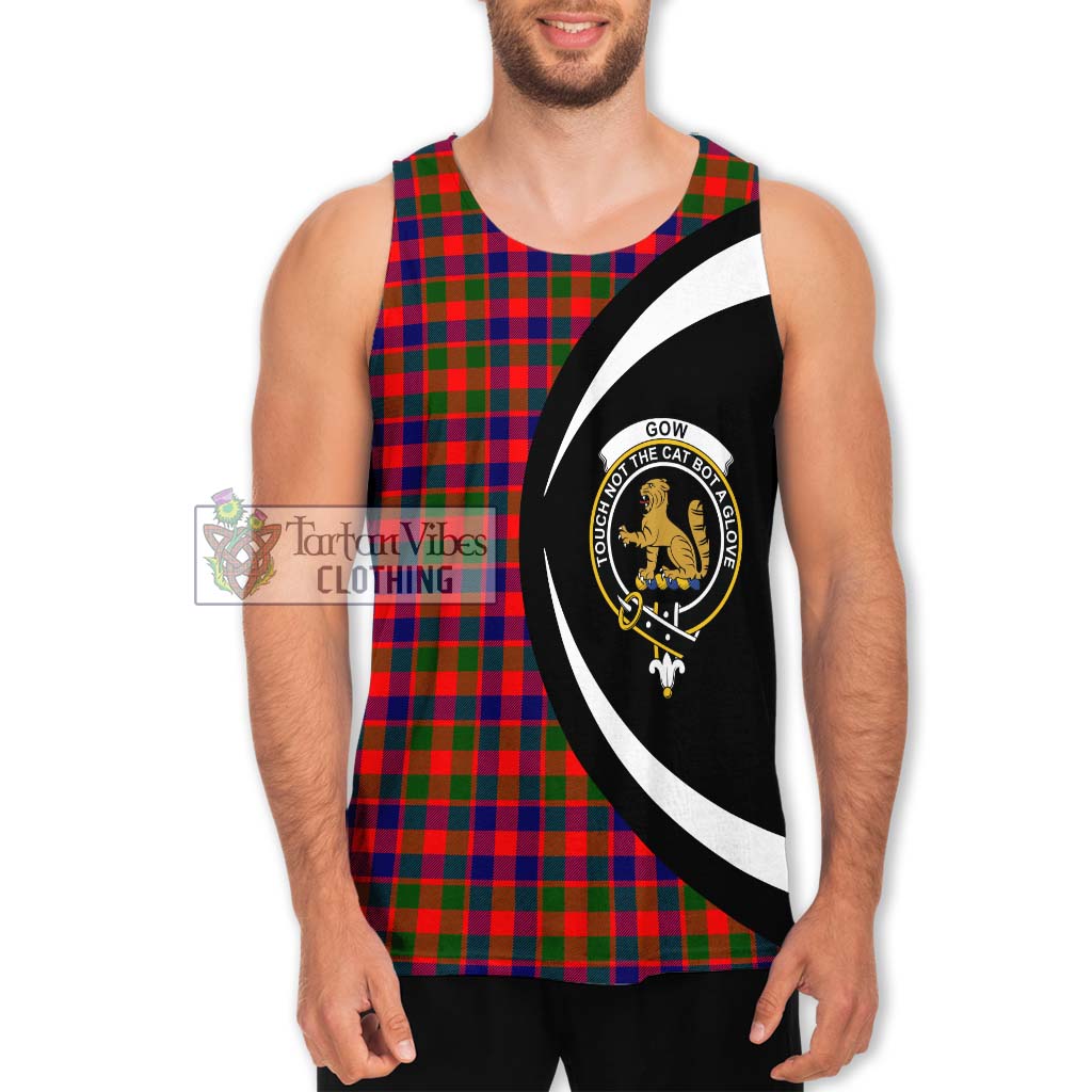 Gow Modern Tartan Men's Tank Top with Family Crest Circle Style Men - Tartan Vibes Clothing