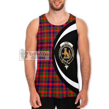 Gow Modern Tartan Men's Tank Top with Family Crest Circle Style