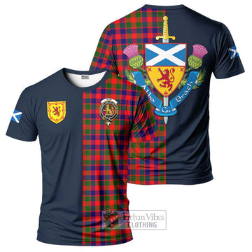 Gow Modern Tartan T-Shirt Alba with Scottish Lion Royal Arm Half Style