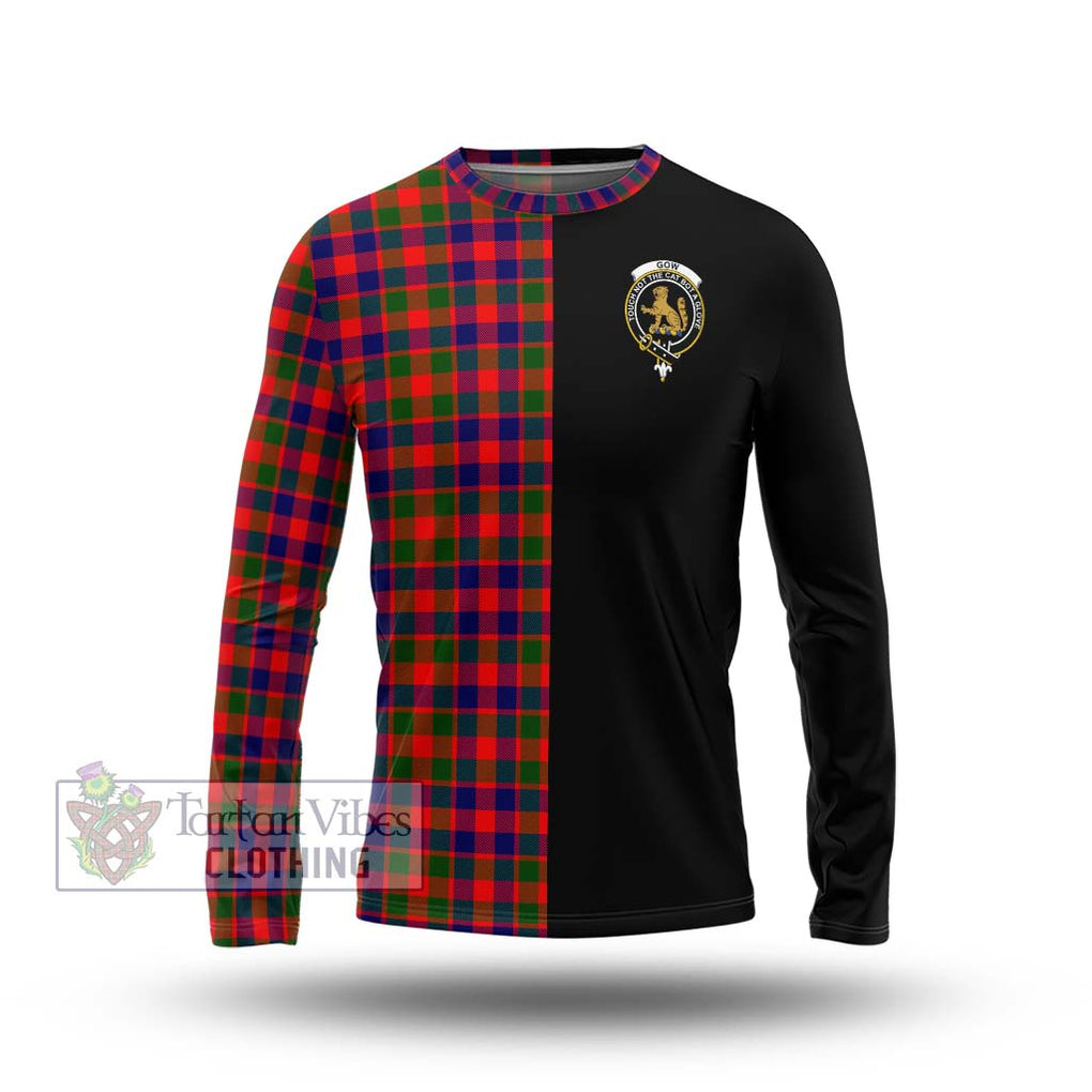 Gow Modern Tartan Long Sleeve T-Shirt with Family Crest and Half Of Me Style Unisex - Tartanvibesclothing Shop