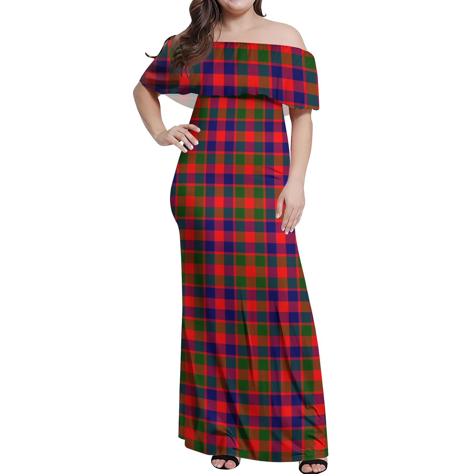 Gow Modern Tartan Off Shoulder Long Dress Women's Dress - Tartanvibesclothing