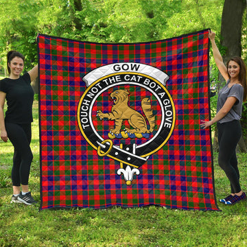 Gow Modern Tartan Quilt with Family Crest