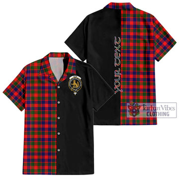 Gow Modern Tartan Short Sleeve Button Shirt with Family Crest and Half Of Me Style