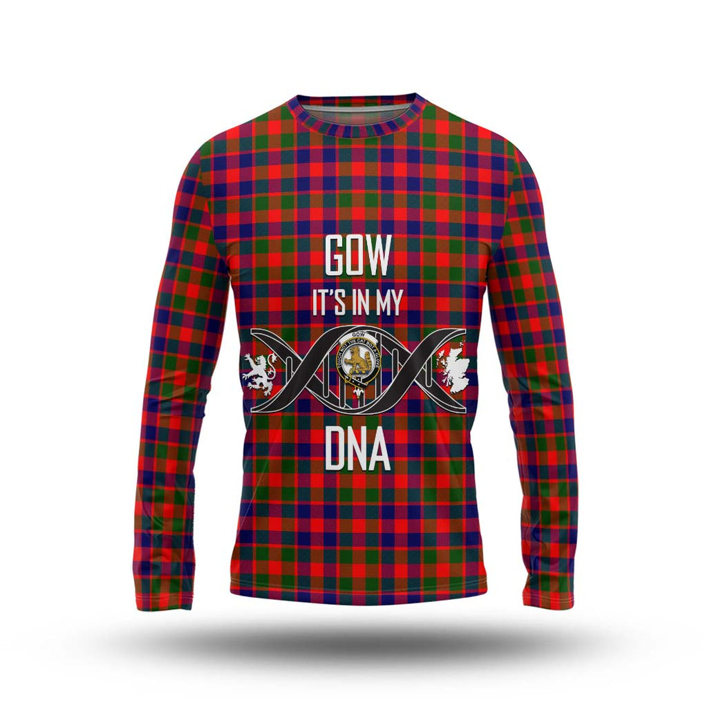 Gow Modern Tartan Long Sleeve T-Shirt with Family Crest DNA In Me Style Unisex - Tartanvibesclothing Shop