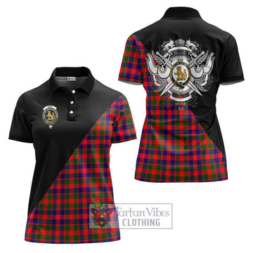 Gow Modern Tartan Women's Polo Shirt with Family Crest and Military Logo Style