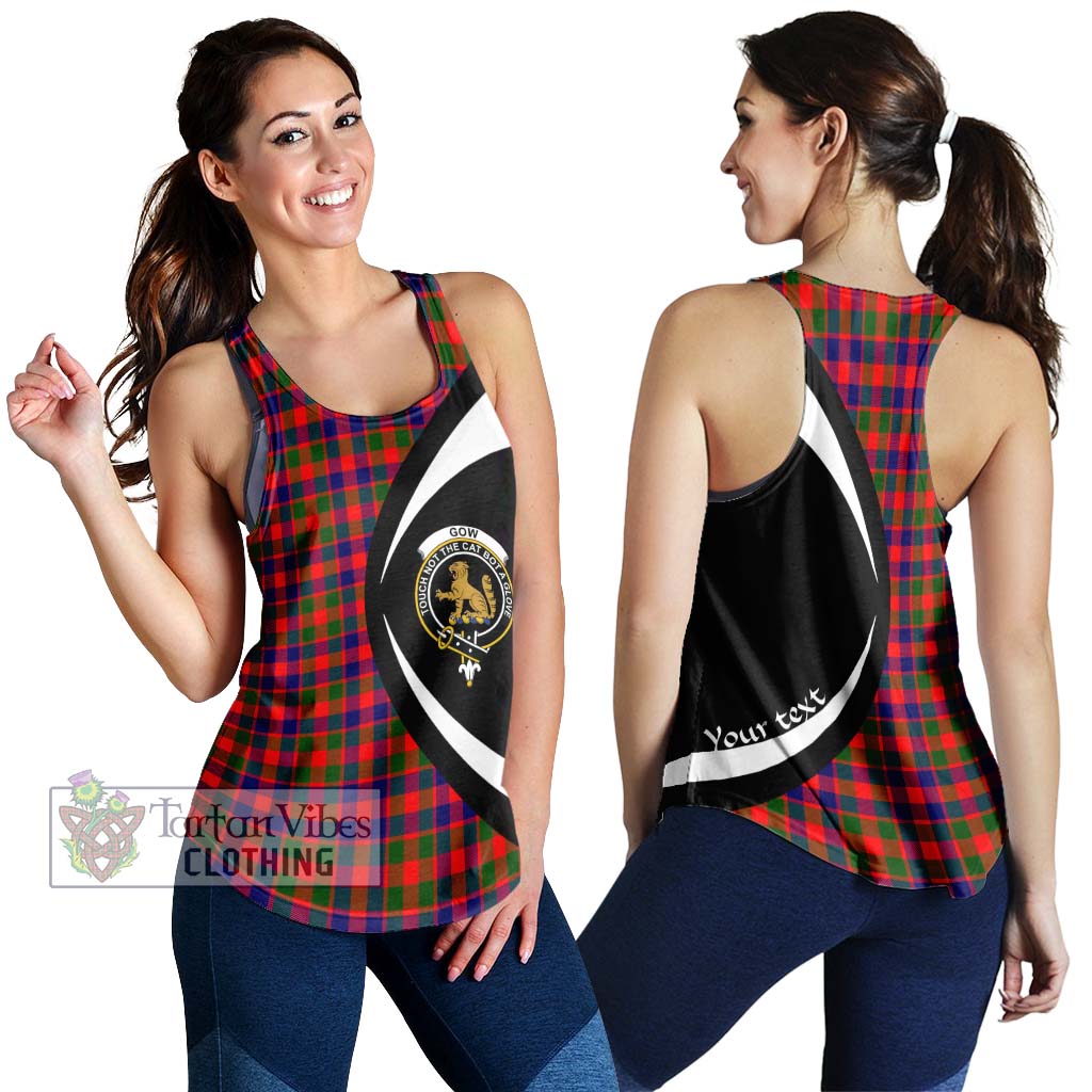 Gow Modern Tartan Women's Racerback Tanks with Family Crest Circle Style 4XL - Tartan Vibes Clothing