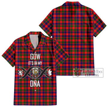 Gow Modern Tartan Short Sleeve Button Shirt with Family Crest DNA In Me Style