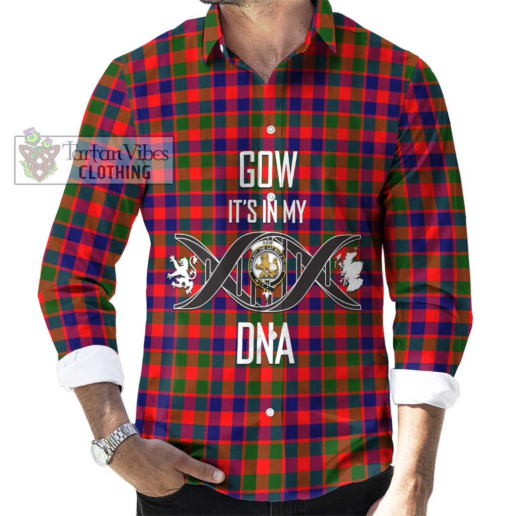 Gow Modern Tartan Long Sleeve Button Shirt with Family Crest DNA In Me Style Men's Shirt S - Tartanvibesclothing Shop