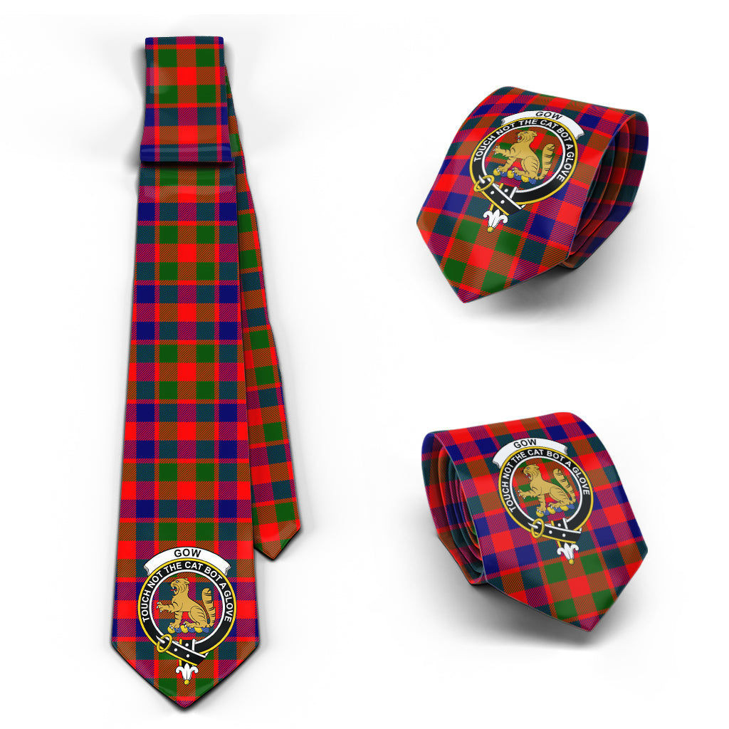 Gow Modern Tartan Classic Necktie with Family Crest Necktie One Size - Tartan Vibes Clothing