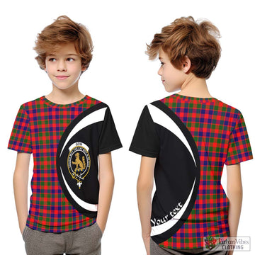 Gow Modern Tartan Kid T-Shirt with Family Crest Circle Style