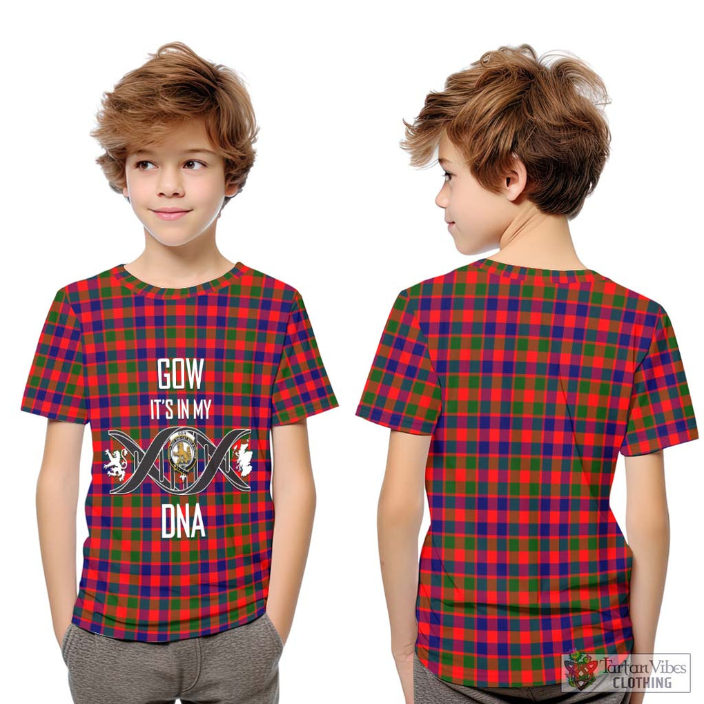 Gow Modern Tartan Kid T-Shirt with Family Crest DNA In Me Style Youth XL Size14 - Tartanvibesclothing Shop