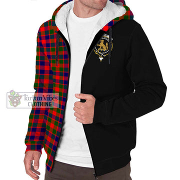 Gow Modern Tartan Sherpa Hoodie with Family Crest and Half Of Me Style