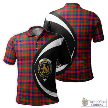 Gow Modern Tartan Men's Polo Shirt with Family Crest Circle Style